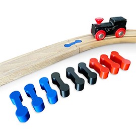 M3Druck® Track Connectors Bridge Adapter Compatible with Brio Wooden Train & Duplo Building Blocks (Blue, Pack of 10 - Track Connectors)
