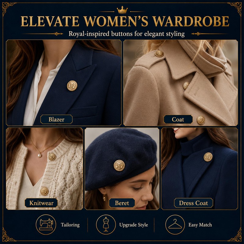 Gold Buttons for Blazer, 28pcs Metal Blazer Buttons for Clothes,