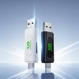 Bettdow Lector de Tarjetas H128 USB 2.0 y Type-C, Adaptador de Memoria SD TF para MacBook, PC, Teléfono, Velocidad 480 Mbps, Plug and Play, ABS Portát