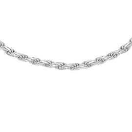 Tuscany Silver Women's Sterling Silver 2.1 mm Diamond Cut Rope Chain Necklace of Length 51 cm/20 Inch