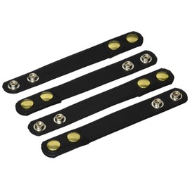 BIANCHI 7906 AccuMold Elite Belt Keeper, 1 Inch (25MM) Width, Pack of 4, Fits 2.25 Inch Belt, Plain Black, Bronze Snap