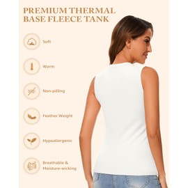 LEYSHE Thermal Tank Top Shirt Fleece Lined Undershirt Sleeveless Camisole Thermal Tops Warm Base Layer Winter Cold Weather