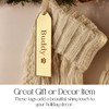 Gold Acrylic Christmas Stocking Name Tag Personlaized (Serif Font, Gold)