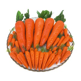 Laiiqi 35Pcs Artificial Carrots,Fake Mini Easter Carrots,Lifelike Foam Carrot Plastic Artificial Vegetables for Party Home Kitchen Decorations