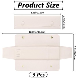 GORGECRAFT 3Pcs Necklace Travel Case Tangle-Free Jewelry Organizer Storage Bag Travel Necklace Pouch for Wedding Christmas Valentine's Day Women Bridesmaid Gifts Old Lace 8.66 x 2.4 inch