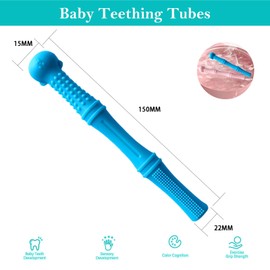 4 Stücke Baby Beißröhrchen,Silikon Beissring Baby,Hohle Beißröhrchen,Silikon Beißspielzeug für Kleinkinder mit stillendem Beißkauen,für Babys 0-6 Monate,Sensorische Erkundung und Zahnentlastung