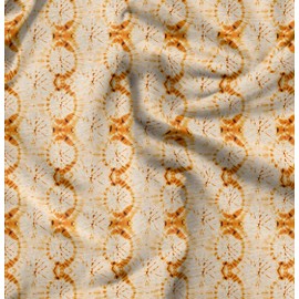 Soimoi Orange Poly Georgette Fabric Ombre Tie-Dye Printed Fabric 1 metre 52 Inch Wide