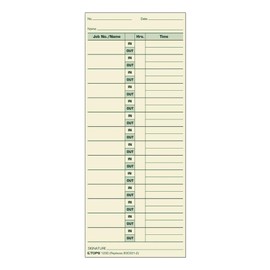 TOPS Job Cards, 2-Sided, 3-1/2" x 8-1/2", Manila, Green Print Front/Back, 500-Count (1290)