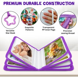 Baby’s My First Family Album – Soft Photo Cloth Book with Baby-Safe Mirror – Holds 17 4x6 Photos