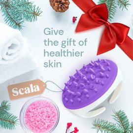 Scala Scala Silicone Cellulite Massager, Bath Shower Scrubber Accessories, Bathroom Toys, Cellulite Remover, Body Massager Tool, Exfoliator, Fat Roller Use with Creams and Oils, Purple