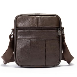 Small Messenger Bag Leather Men, Waterproof Cellphone Crossbody Bag, Smartphone Holster Zipper Pocket Shoulder Handbag Sling Bags Casual Travel Bag for Shopping Sport Fishing Camping Hiking Daily Use