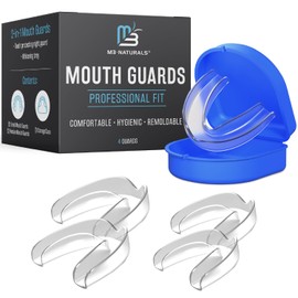Dental Mouth Guards for Clenching – Custom Fit Nighttime Protection Guard for Sleeping for Adults & Kids – Includes 4 BPA-Free Guards & 1 Case by M3