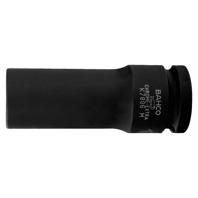 Bahco K7806M-30 6 Edge Deep Socket, Black, 30 mm
