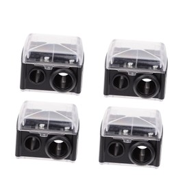 Baluue 4pcs Dual Eyebrow Pencil Sharpener for Lipstick and Eyeliner Compact and Portable Makeup Tool for Women Black Random Lid Color