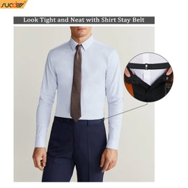 SUOSDEY 2 Pack Shirt Stay Belt, Keep Business Shirt Tucked for Man Women, Adjustable Tuck Belt for Neat Look Black