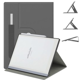 Slim Lightweight Book Folios Case for Remarkable 2 10.3 inch Digital Paper(2020 Released),360 Degree Rotating Stand Cover for Remarkable 2 10.3 inch Digital Paper,with Pencil Holder (Gray)