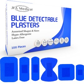 JFA Medical Blue Assorted Plasters (6 sizes) 100 Plasters per box