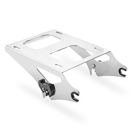 WeiSen Detachable Tour Trunk Luggage Rack Two-Up Tour Trunk Mount Quick-Detach Compatible with Harley Touring Road King Electra Street Road Glide 2014-2025 Chrome