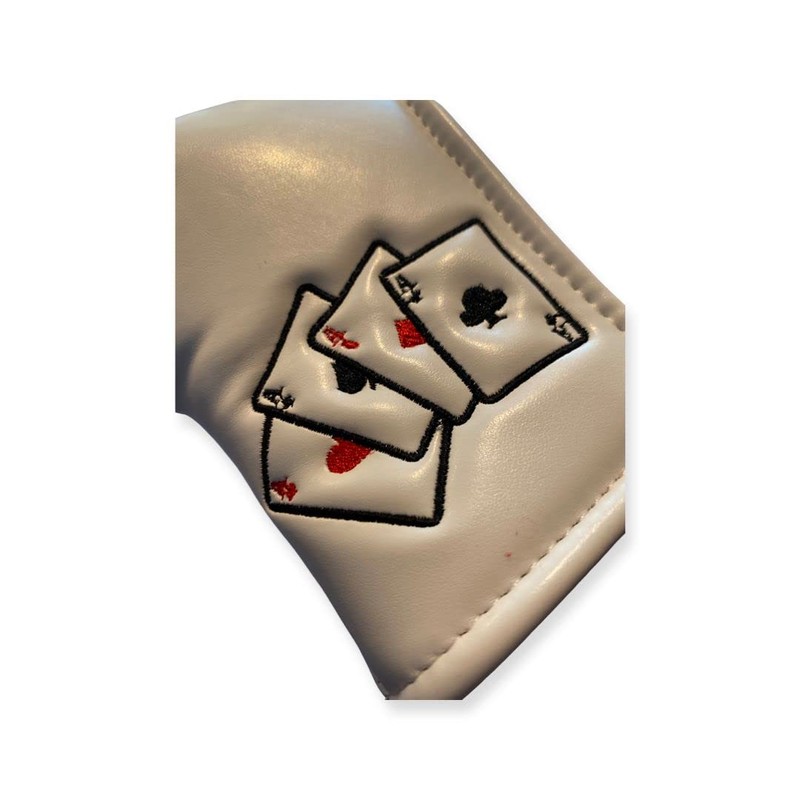 BLADE STYLE GOLF PUTTER HEADCOVER. LAS VEGAS WHITE DESIGN.