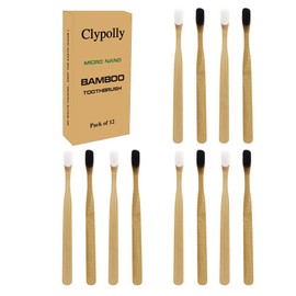 Clypolly Extra Soft Biodegradable Bamboo Toothbrush with 20000 Soft Floss Bristle Sensitive Gum for Fragile Gums,Braces,Dentures,Pregnant & Elderly