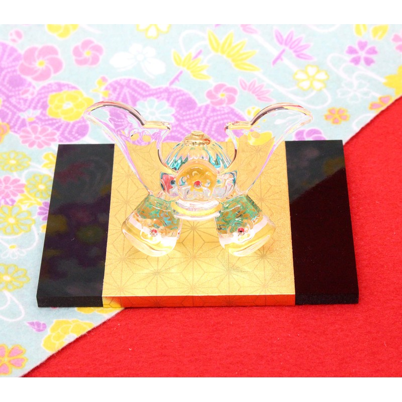 Craftsman House Tango no Sekku Isamu Glass, Helmet Decoration (Blue)