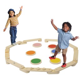 XIHAToy Wooden Balance Beam Stepping Stones for Kids Toddlers Balance Board Children Gymnastics Obstacle Course Montessori Furniture Indoor & Outdoor Toddler Sensory 24pcs