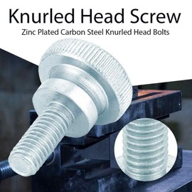 Pack of 10 M8 Knurled Screws Galvanised Carbon Steel Flat Knurled Head Screws (M8 x 18 (10 Pieces)