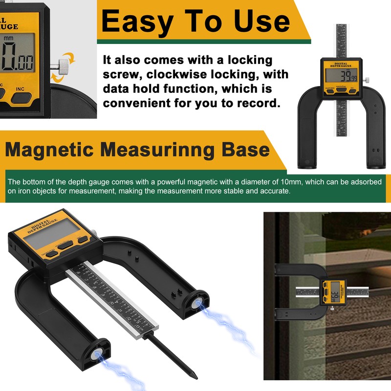 0-80mm Woodworking Depth Ruler Digital Tablesaw Height Ruler Digital Height