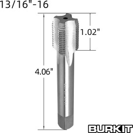 Burkit 13/16"-16 UN Tap and Die Set, 13/16 x 16 UN Machine Thread Tap and Round Die Right Hand