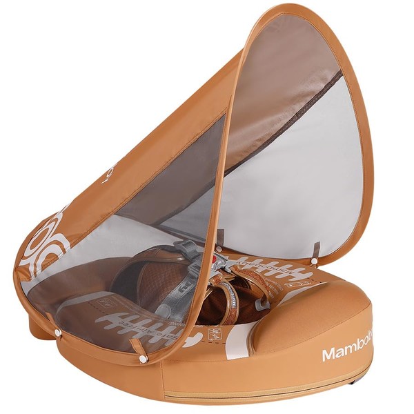 Mambobaby Baby Swimming Float with Removable UPF 50+ Canopy，Football Floating