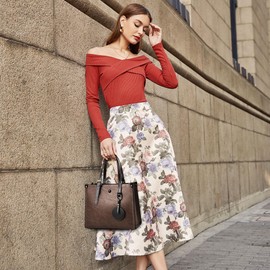 DORRISO Women's Handbag Large Capacity Shoulder Bag Removable Shoulder Strap Fashion Ornaments Casual Elegant Top Handle Design Bag for Women, Green, Handbags