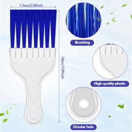 Boao 6 Packs Air Conditioner Condenser Refrigerator Cleaning Coil Brush Blue HVAC Coil Cleaner Small Plastic Whisk Brush