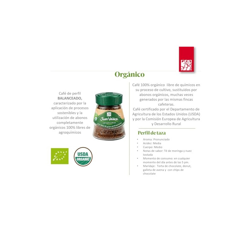 Juan Valdez | Café Soluble Liofilizado Orgánico de Colombia |