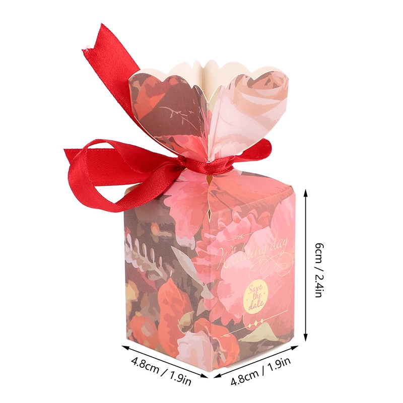 50 Set Wedding Favor Boxes Floral Pattern Retro Style Easy