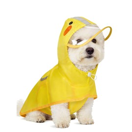 Scheppend Dog Raincoat,Adjustable Waterproof Cloak Pet Hooded Raincoat Jacket,Cute Yellow Duck Poncho for Pet,Samll