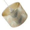 Modern Textured Floral Drum Lamp Shade with Shiny Gold and