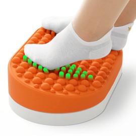 Dikdoc Foot Rest for Under Desk at Work, Home Office Foot Stool, Ottoman Foot Massager for Plantar Fasciitis Relief, Soft Silicone Footrests, Anti-Fatigue (Orange)