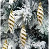 DAHI 12 x Glitter Christmas Tree Pendants, Christmas Tree Cones,