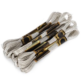 8m Silver Color Hand‑Made Yarn Cotton Embroidery Floss, 24pcs Cross Stitch Thread Set for Friendship Bracelets String Floss Cross Stitch