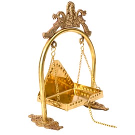 Tarini Gallery Brass Laddu Gopal Jhula Krishna Palna Swing Indian Pooja Artículos para Temple Pooja Ghar Decoración del hogar y regalo