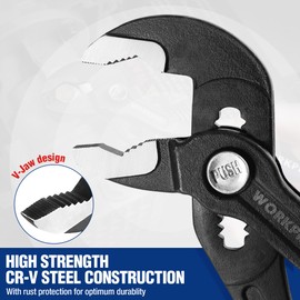 WORKPRO 12-Inch Groove Joint Pliers, Fast Adjust Tongue and Groove Pliers, V-Jaw Water Pump Pliers with Comfort Grips