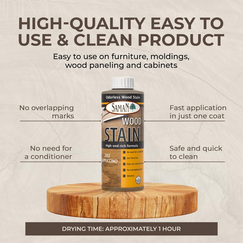 SamaN Interior Water Based Wood Stain - Natural Stain for