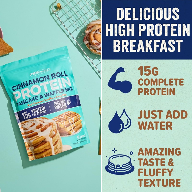 PEScience Protein Pancake Mix for Protein Waffles and Pancakes, Just