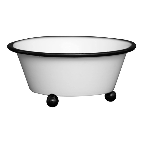 Foreside Home & Garden White Metal Black Rim with Ball
