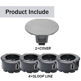 1 trimmer cover, 4 thread spools, grass trimmer thread spool, compatible with Bosch UniversalGrassCut 18 18-26 18-260, thread spools, grass trimmer, thread replacement spools, interchangeable with