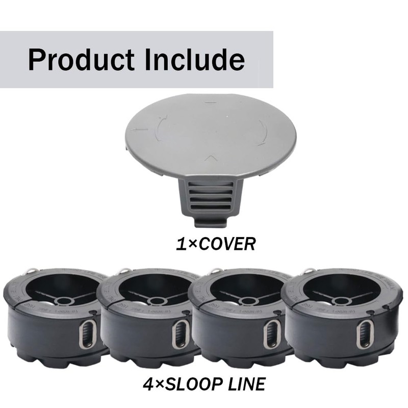 1 trimmer cover, 4 thread spools, grass trimmer thread spool,