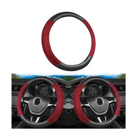 Mandark Car Steering Wheel Cover, Vehicle Protector with Non-Slip Lining, Great Grip Automotive Interior Protective Guard Accessories for 14.5-15 Inch, Universal for SUV, Sedan, Truck (Red)