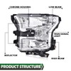 LQI Headlights Assembly Compatible with 2015 2016 2017 Ford F150