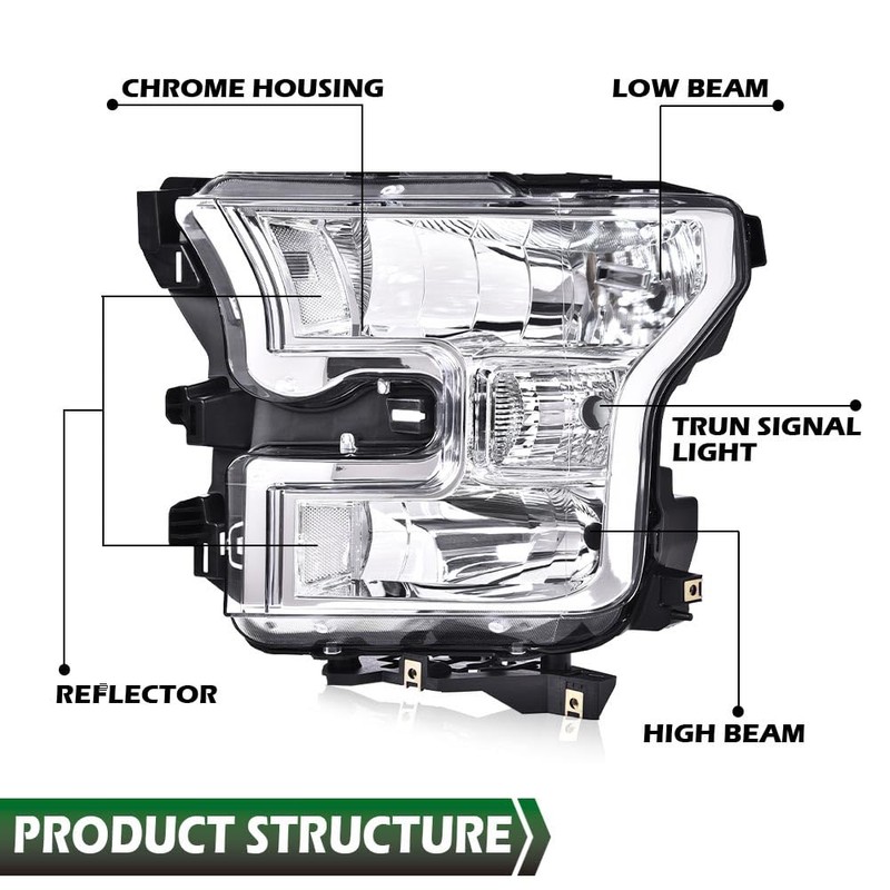 LQI Headlights Assembly Compatible with 2015 2016 2017 Ford F150