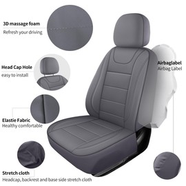 HChengkikz Car Seat Covers, Quilting Leather Seat Cover Two Front Seats,Waterproof Faux Leather Automotive Seat Covers for Cars,Universal Car Interior Fit for Suvs,Trucks,Airbag Compatible (2PCS,N4)